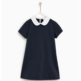 ザラキッズ(ZARA KIDS)のZARA ネイビーワンピース 襟付き ザラキッズ(ワンピース)