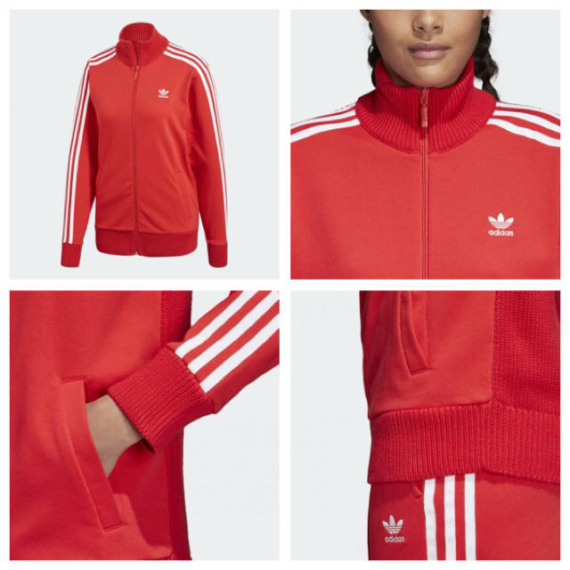 adidas(アディダス)の【レディースＬ】赤 上下セット  アディダスオリジナルス レディースのトップス(トレーナー/スウェット)の商品写真