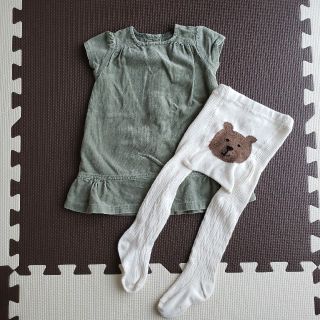 ベビーギャップ(babyGAP)のベビーギャップのタイツとプチバトーのワンピース(靴下/タイツ)