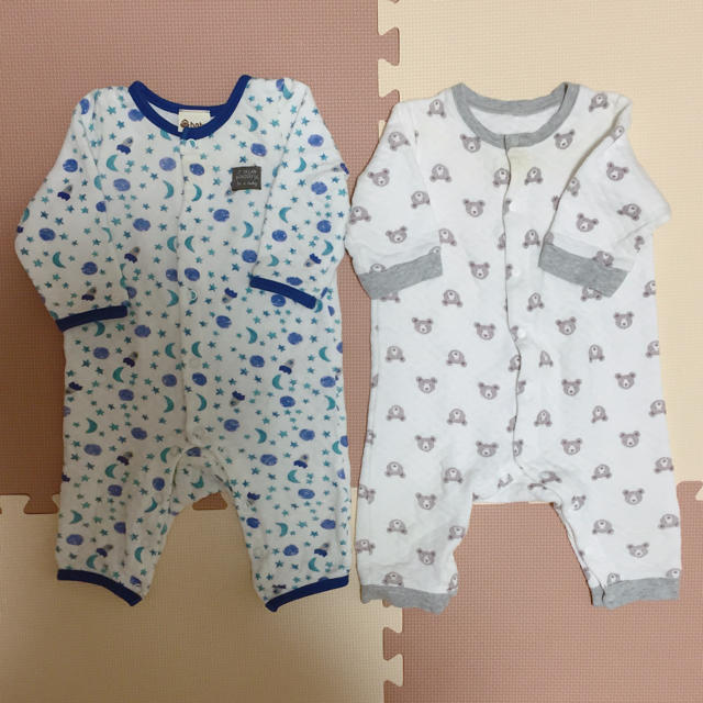 UNIQLO(ユニクロ)のユニクロ ebaby カバーオール2点 男の子 80 キッズ/ベビー/マタニティのベビー服(~85cm)(カバーオール)の商品写真