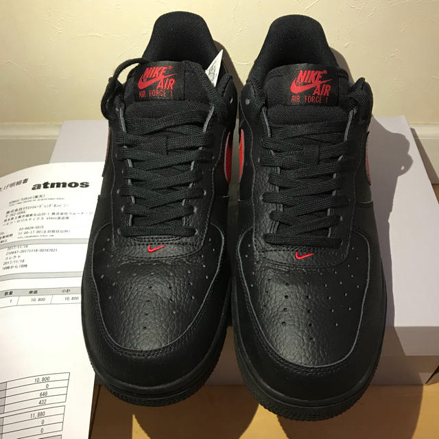 NIKE(ナイキ)の★美品used NIKE AIR FORCE 1 ‘07 黒赤 27.5cm メンズの靴/シューズ(スニーカー)の商品写真