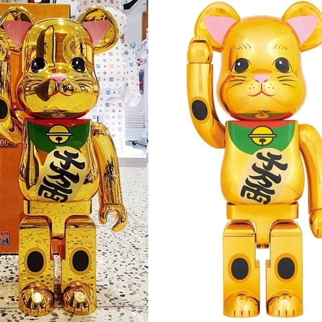 【送料込】金メッキ 1000% 壱 1 一 招き猫 ベアブリック ソラマチ エンタメ/ホビーのおもちゃ/ぬいぐるみ(キャラクターグッズ)の商品写真