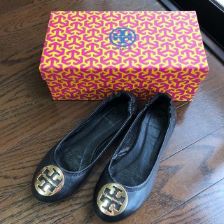 トリーバーチ(Tory Burch)の☆Tory Burch★黒レザー フラットシューズ☆(バレエシューズ)