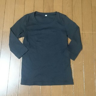 ユニクロ(UNIQLO)のユニクロ 七分丈Tシャツ ブラック(Tシャツ(長袖/七分))