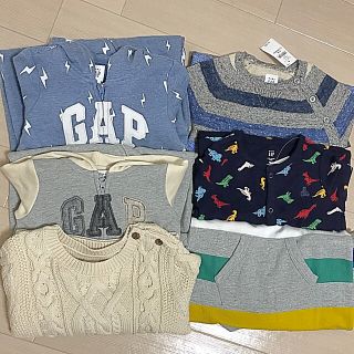 ベビーギャップ(babyGAP)の10/5まで babyGAP 6枚セット 新品タグ付 長袖 男の子(カバーオール)