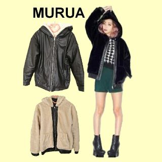 ムルーア(MURUA)の◆MURUA◆リバーシブルブルゾン レザー ファー ボア/エモダ GYDA好きな(ブルゾン)