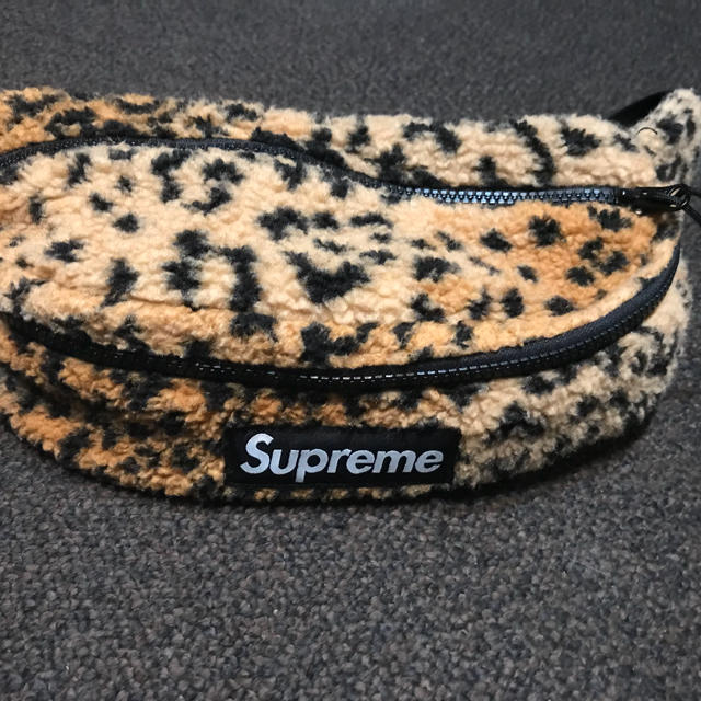 supreme fleece leopard waist bag