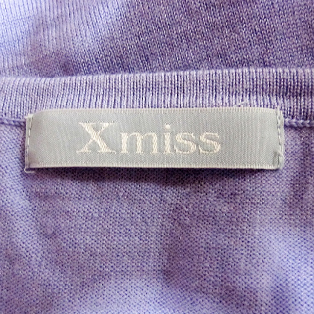 Xmiss(キスミス)のキスミス リボンポケット アンサンブル カーディガン ニット ラベンダー レディースのトップス(アンサンブル)の商品写真