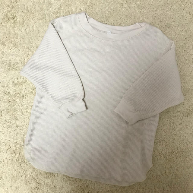 UNIQLO(ユニクロ)のユニクロ ワッフルクールネックT 7分袖 レディースのトップス(Tシャツ(長袖/七分))の商品写真