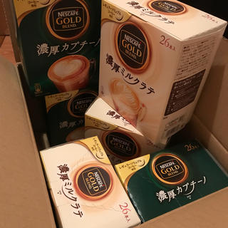 ネスレ(Nestle)の【新品未開封】ネスレ スティックコーヒー 濃厚ミルクラテ3箱・濃厚カプチーノ3箱(コーヒー)