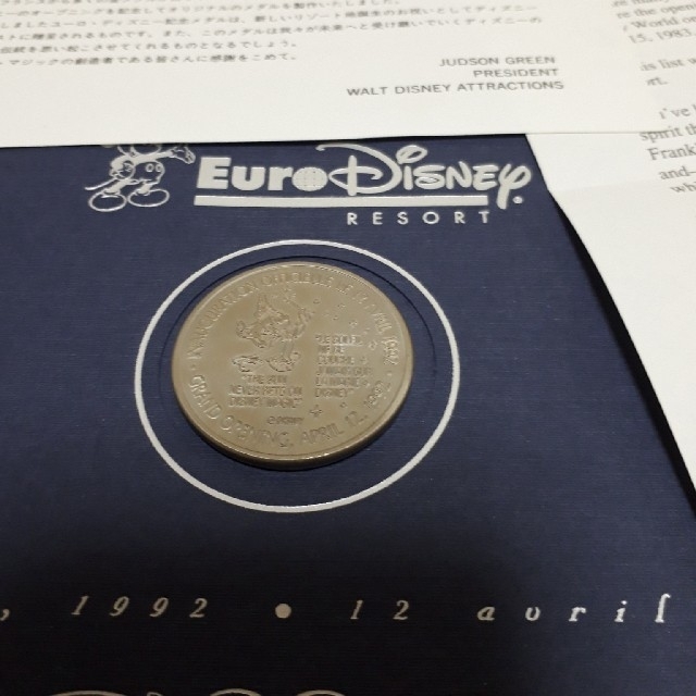 Disney(ディズニー)のユーロディズニー記念メダル エンタメ/ホビーの美術品/アンティーク(貨幣)の商品写真