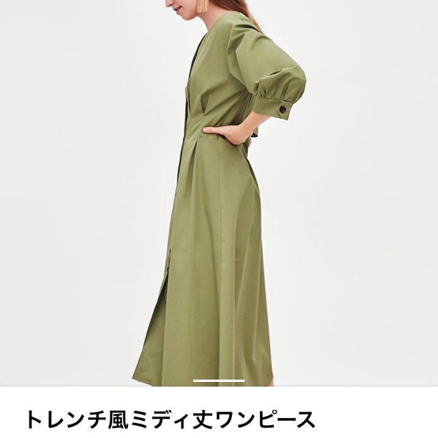 ZARA(ザラ)のあさみ様専用 トレンチ風ミディ丈ワンピース レディースのワンピース(ロングワンピース/マキシワンピース)の商品写真