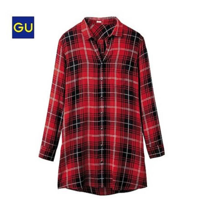 GU(ジーユー)の《最終価格》秋物♡美品♡gu♡チェックスキッパーシャツワンピース レディースのワンピース(ひざ丈ワンピース)の商品写真