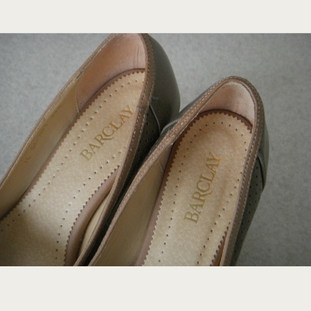 BARCLAY(バークレー)のBARCLAY バークレー 本革 ウェッジ オープントゥパンプス 23.5㎝  レディースの靴/シューズ(ハイヒール/パンプス)の商品写真