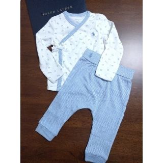 ラルフローレン(Ralph Lauren)のラルフローレン アルファベット柄 トップス ボーダー パンツ セット 9M 75(ロンパース)