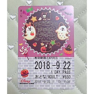 ディズニー(Disney)の使用済  ディズニーリゾートラインフリー切符★ハロウィン2018(キャラクターグッズ)