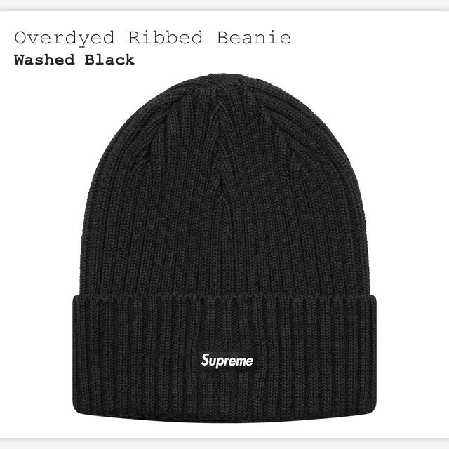 supreme overdyed ribbed beanie 18ss黒 新品