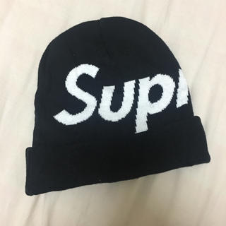 シュプリーム(Supreme)のSupreme 16AW Big Logo Beanie (黒)(ニット帽/ビーニー)