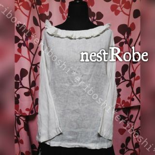 ネストローブ(nest Robe)のnest Robeネストローブ★重ねフリルカラーバックボタンカットソー(シャツ/ブラウス(長袖/七分))