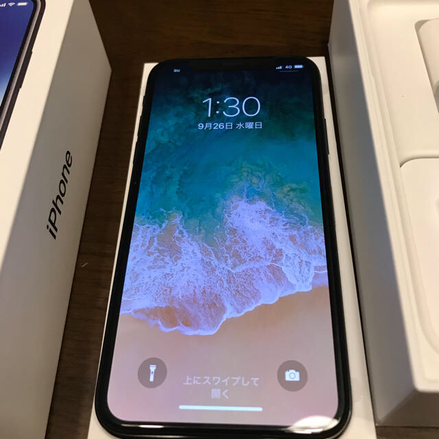 iPhone X Space Gray 64 GB AU 値下げしました= スマートフォン本体