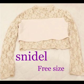 スナイデル(SNIDEL)のSnidel レース柄トップス フリーサイズ(Tシャツ(長袖/七分))