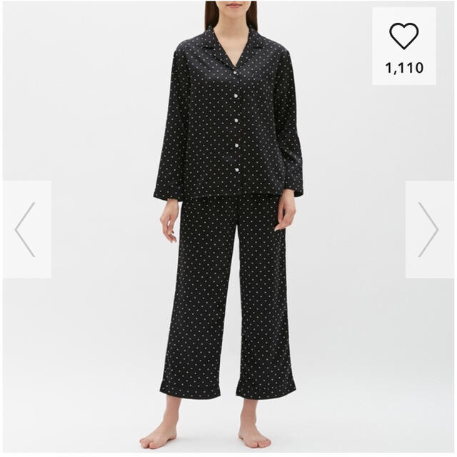 GU(ジーユー)のパジャマ(長袖)(サテン)(ハート)新品未使用‼️ レディースのルームウェア/パジャマ(パジャマ)の商品写真