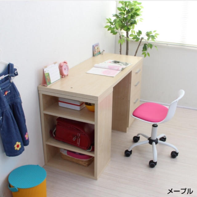 学習机 ツインデスク用デスク単体 メープル | フリマアプリ ラクマ 学習机 ツインデスク 書棚付きラック 3段チェスト メープル