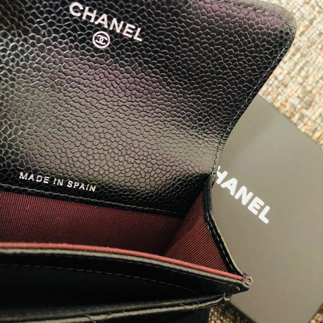 CHANEL(シャネル)の確実正規品 CHANEL キャビアスキン ミニ財布 レディースのファッション小物(財布)の商品写真