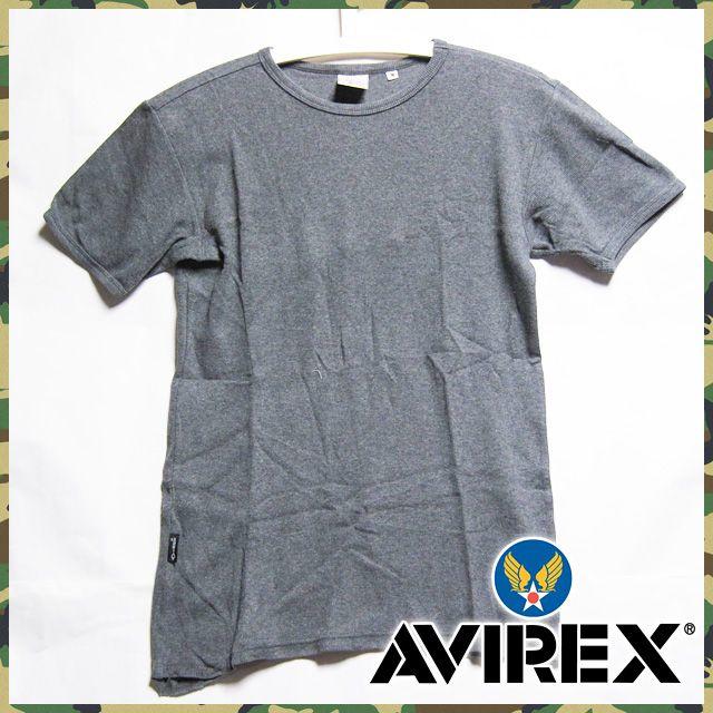 AVIREX(アヴィレックス)のAVIREX リブ素材 クルーネック半袖デイリーTシャツ Mサイズ メンズのトップス(Tシャツ/カットソー(半袖/袖なし))の商品写真