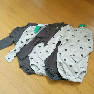 エイチアンドエム(H&M)の新品未使用!　H&M　オーガニックコットンロンパース(ロンパース)