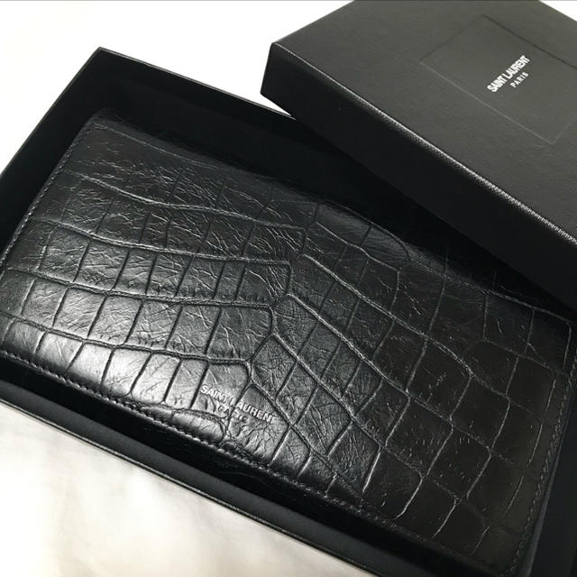 Saint Laurent(サンローラン)のサンローラン♥︎ロングウォレット クロコダイル型押し★追跡付き送料込み レディースのファッション小物(財布)の商品写真