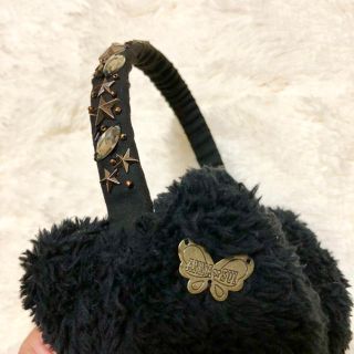 ANNA SUI アナスイ イヤーマフ ブラック リボン ラビットファー