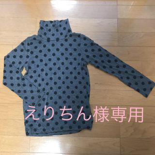 ユニクロ(UNIQLO)のヒートテック 女の子 130 水玉 黒(Tシャツ/カットソー)