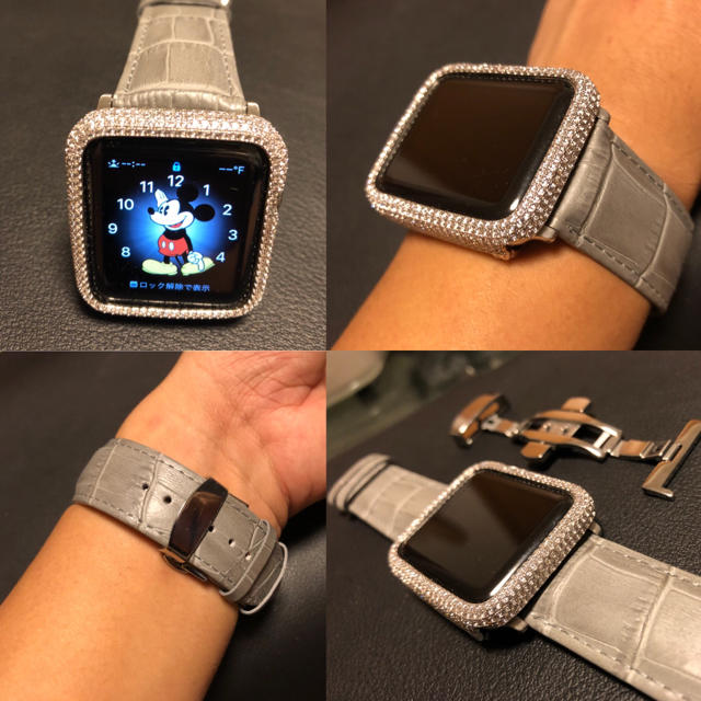 Apple Watch(アップルウォッチ)のシリーズ4アップルウォッチ用クロコダイルベルト&バックルセット メンズの時計(レザーベルト)の商品写真