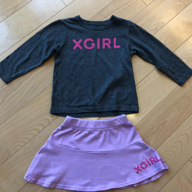 X-girl Stages(エックスガールステージス)のエックスガールステージ 上下セット売り キッズ/ベビー/マタニティのキッズ服女の子用(90cm~)(Tシャツ/カットソー)の商品写真