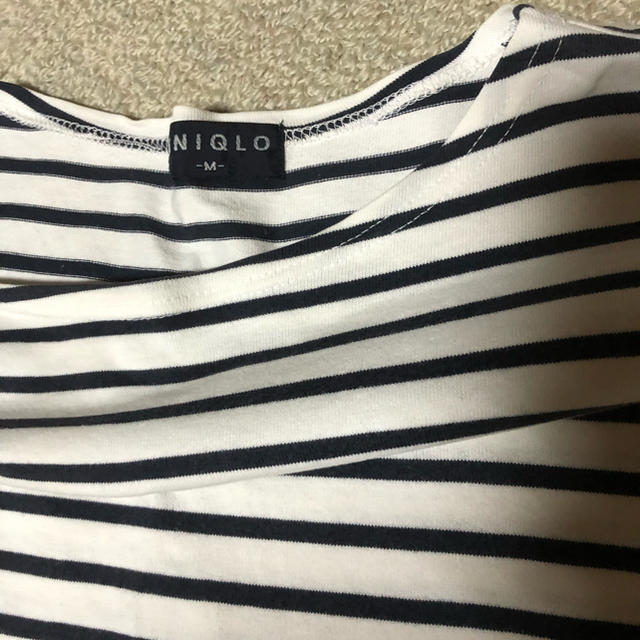 UNIQLO(ユニクロ)の半袖ボートネックTシャツボーダー柄M メンズのトップス(Tシャツ/カットソー(半袖/袖なし))の商品写真