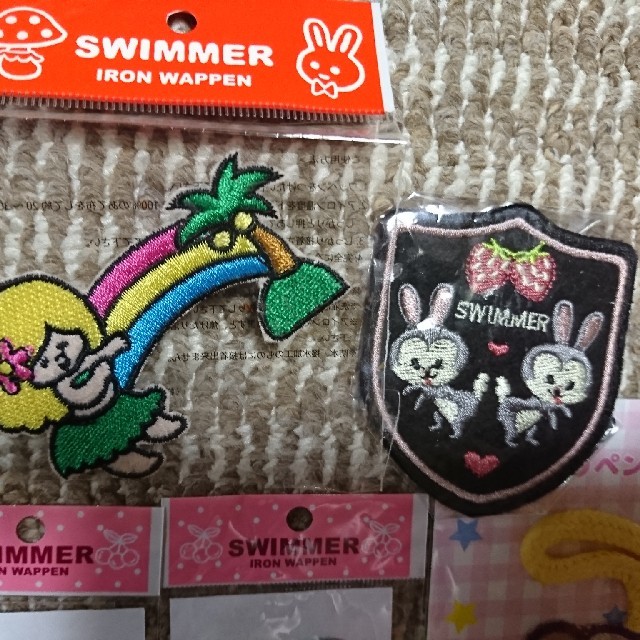 SWIMMER(スイマー)のスイマー★未使用ワッペン5枚セット★おまけ2枚 ハンドメイドの素材/材料(その他)の商品写真