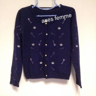 アクシーズファム(axes femme)の紺カーディガン(カーディガン)