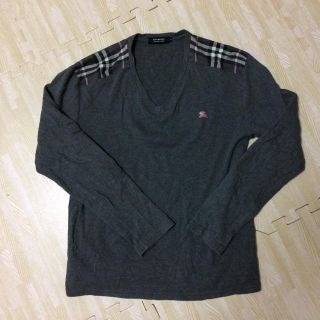 バーバリーブラックレーベル(BURBERRY BLACK LABEL)の長袖カットソー Vネック バーバリー(Tシャツ/カットソー(七分/長袖))