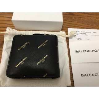 バレンシアガ(Balenciaga)の新作 バレンシアガ ラウンジジップ 二つ折財布 ブラック ゴールド(折り財布)