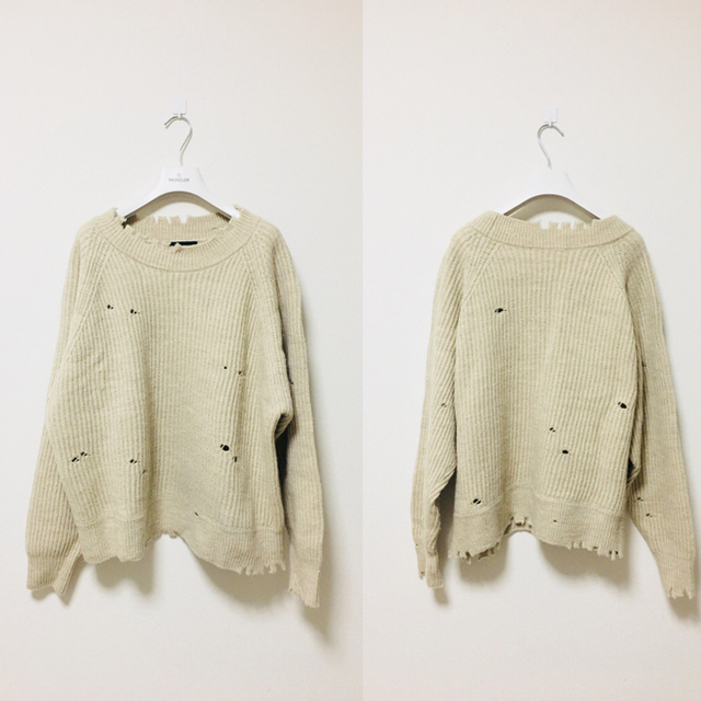 L'Appartement DEUXIEME CLASSE(アパルトモンドゥーズィエムクラス)のアパルトモン★ AP studio Damaged Wool Knit レディースのトップス(ニット/セーター)の商品写真