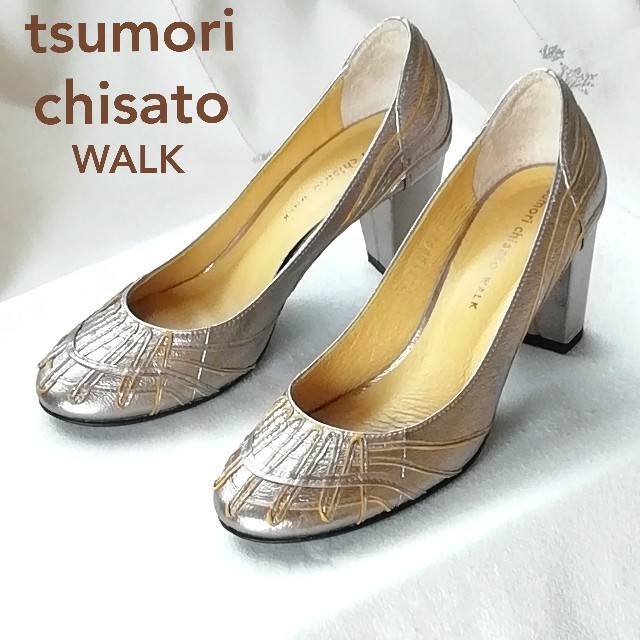 TSUMORI CHISATO(ツモリチサト)の小さいサイズ！ツモリチサト☆シルバー×イエロー*パンプス/21.5/チャンキー レディースの靴/シューズ(ハイヒール/パンプス)の商品写真