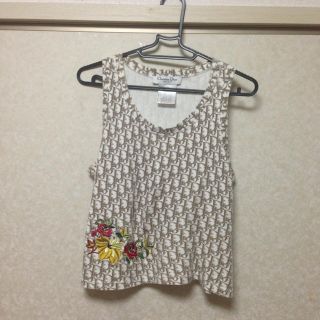 ディオール(Dior)のDior☆フラワー刺繍ノースリーブ(Tシャツ(半袖/袖なし))