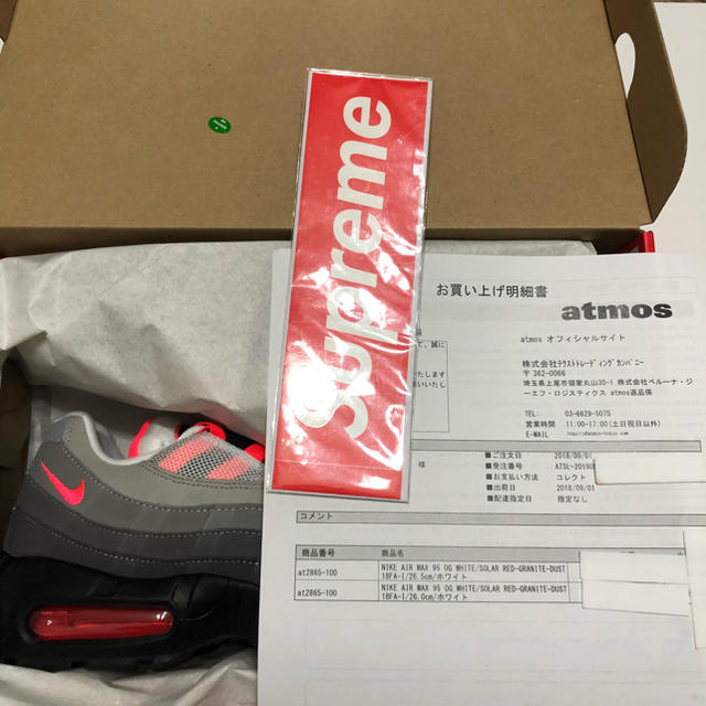 【26cm】NIKE AIR MAX 95 OG WHITE/SOLAR RED