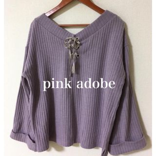 ピンクアドべ(PINK ADOBE)のpink adobe✨背中リボン ニット(ニット/セーター)