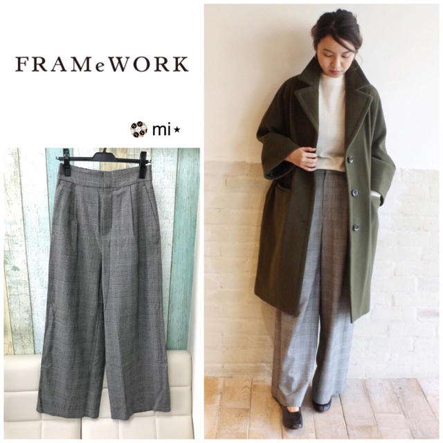 FRAMeWORK(フレームワーク)の美品❣️ FRAMeWORK チェックワイドパンツ 38 レディースのパンツ(カジュアルパンツ)の商品写真