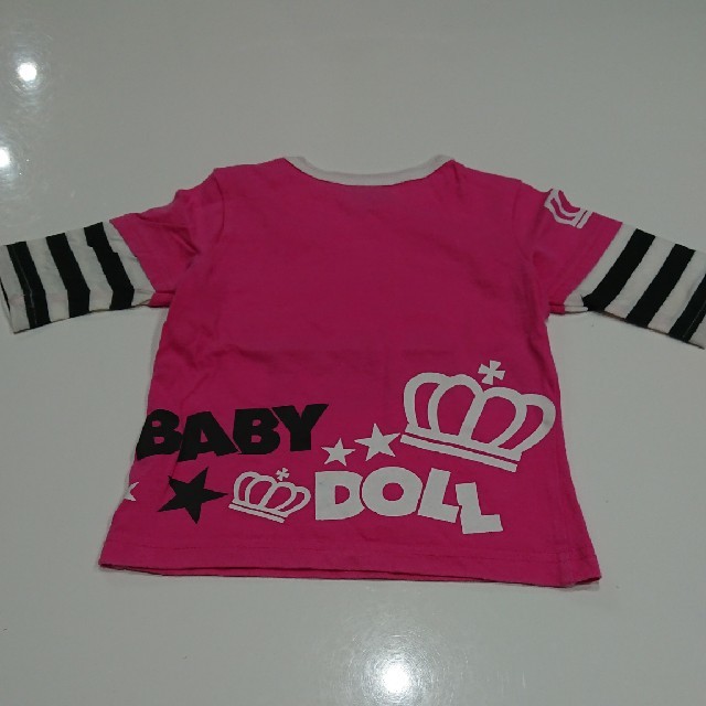 BABYDOLL(ベビードール)のBABY DOLL／七分ロンT／Tシャツ／80㌢／ピンク キッズ/ベビー/マタニティのベビー服(~85cm)(Ｔシャツ)の商品写真