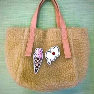 可愛い♡LUDLOW もこもこトートバッグ ブローチ付き♡美品 ラドロー