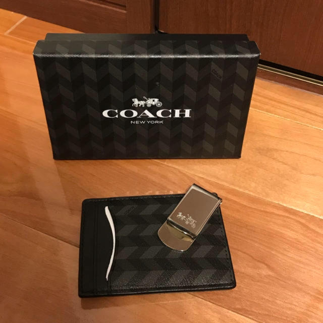 COACH(コーチ)のコーチ マネークリップ カードケース セット 新品 ブラック メンズのファッション小物(マネークリップ)の商品写真