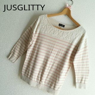 ジャスグリッティー(JUSGLITTY)のジャスグリッティ　レース　ボーダー　ニット(ニット/セーター)